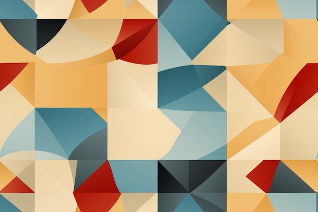 abstract geometric pattern in red blue yellow and orange colors