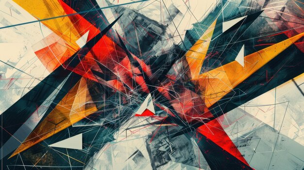 abstract geometric pattern with sharp angles and intersecting lines creating a dynamic and modern visual effect