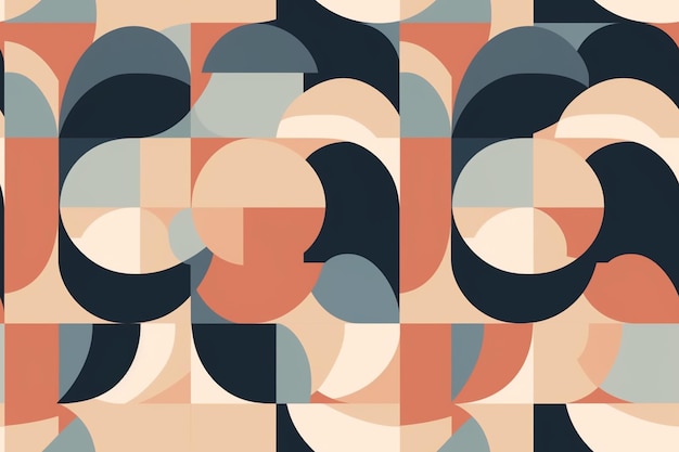 Abstract Geometric Patterns with a Modern and Minimalist Feel Created with Generative AI