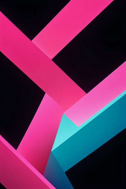 Foto carta da parati geometrica astratta al neon rosa