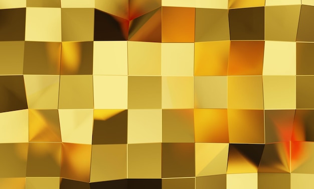 Photo abstract geometric polygon gold background 3d render