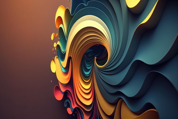 Abstract Geometric Shape Background with Curve Lines Design Generative AI