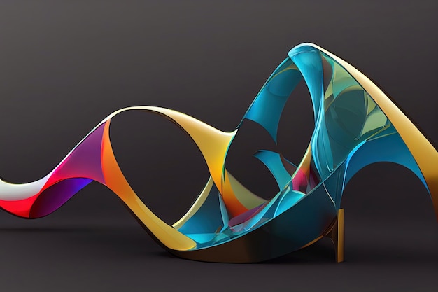 Abstract geometric shape futuristic glass material