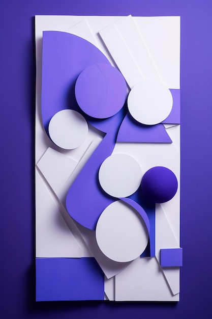 abstract geometric shape on a purple and white background