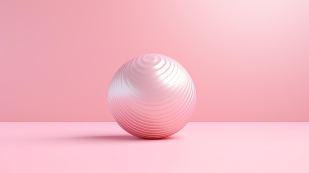 Abstract geometric shape Sphere on wrinkled pink background