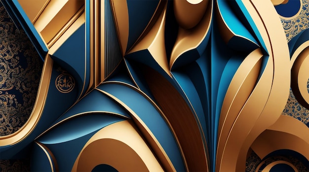 Abstract geometric shapes create modern ornate wallpaper