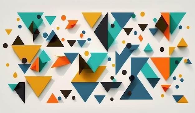 Abstract geometric triangles futuristic technology background ai generative