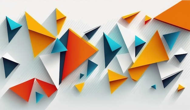 Abstract geometric triangles futuristic technology background AI Generative