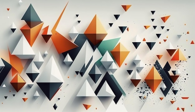 Abstract geometric triangles futuristic technology background AI Generative