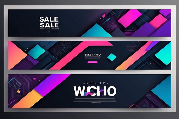 Abstract geometric vector Web banner design background header Templates design