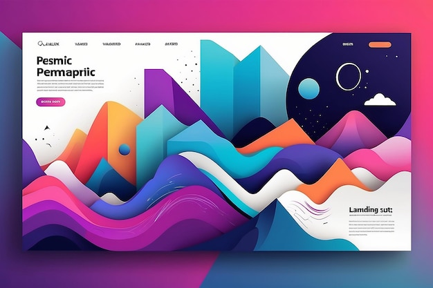 Abstract geometric wallpaper Landing page template Eps10 vector