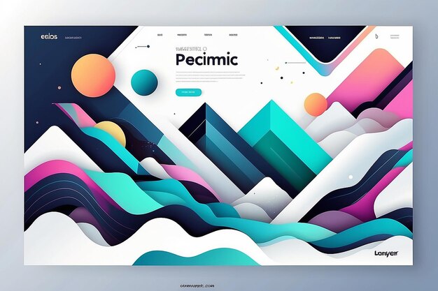 Photo abstract geometric wallpaper landing page template eps10 vector