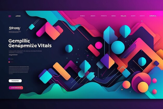 Abstract geometric wallpaper Landing page template Eps10 vector