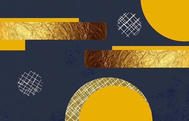 Abstract, geometrie, lijn. De gouden achtergrond. Mode muur abstracte moderne kunst