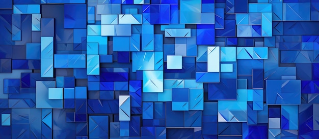 Abstract geometrisch blauw mozaïek keramische puzzelontwerp