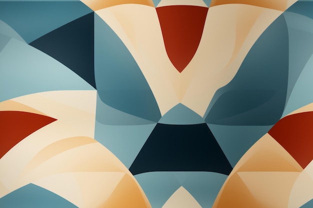 abstract geometrisch patroon in blauw oranje en rood