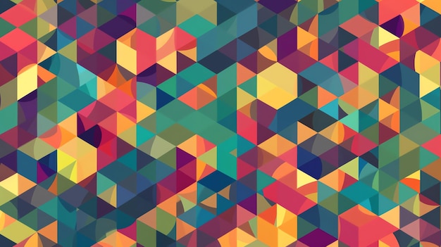 Abstract geometrisch patroon van kleurrijke driehoeken en zeshoeken