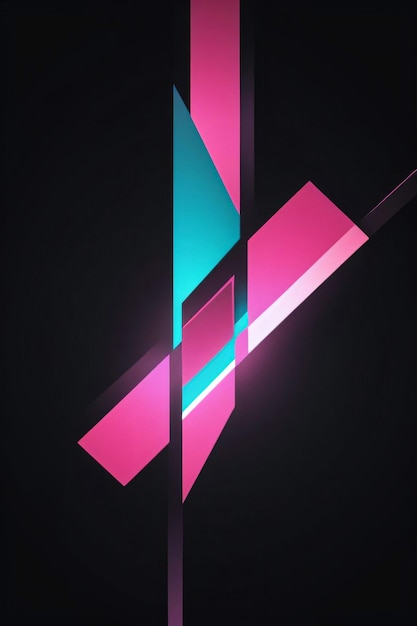 Abstract geometrisch roze neonbehang als achtergrond