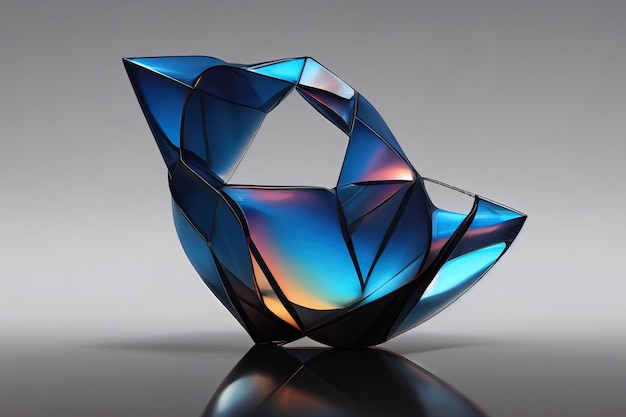 Abstract geometrisch vorm futuristisch glasmateriaal