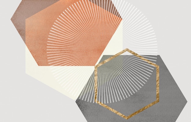 Abstract, geometry, gold. the orange background. frescoes, hang\
a picture, the fashion of modern art