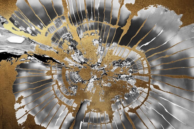 Photo abstract geometry illustrations gold element texture modern art fashion background of the wall