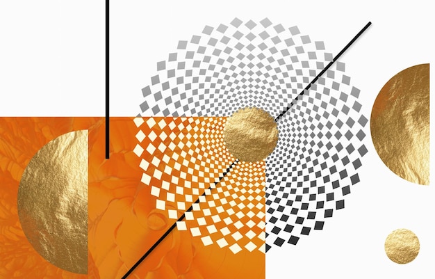 Abstract geometry, wallpaper, golden. Wallpaper. Texture background. The fashion of modern art wall.