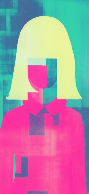 Photo abstract girl pop art style vintage surreal digital mixed media collage photo effect