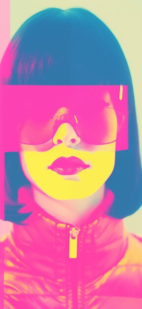 Абстрактный девушка поп-арт стиль винтаж сюрреалистический цифровой смешанный медиа коллаж фотоэффект