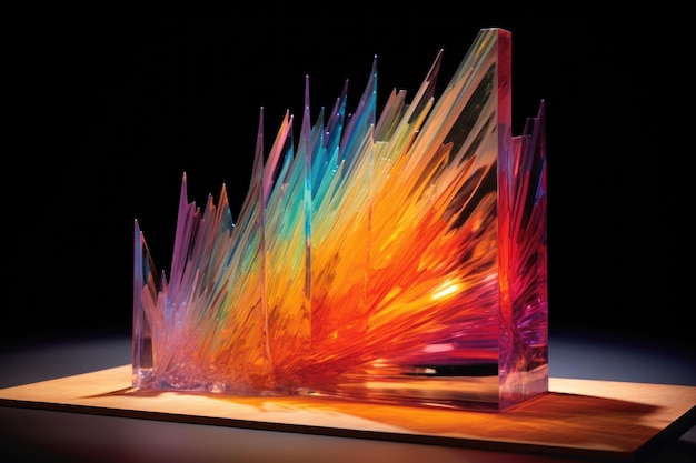 Abstract glass art with light refracting through created with generative ai