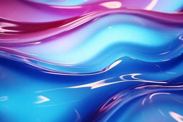 abstract glass background texture of wavy glass illuminated with multi colored light pink and blue