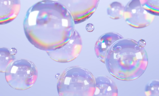 Абстрактная композиция стеклянных пузырей 3d-рендеринг