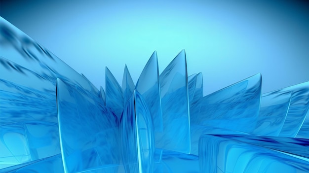 Абстрактное стекло светло-голубой отличный дизайн для любых целей Неоновый синий свет Яркая современная текстура Футуристический стиль Минимальная концепция Размытый фон Дизайн линии движения