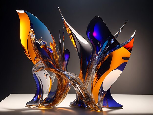 Photo abstract glass sculptures