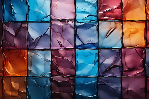 Abstract glass tiles patterned background close up