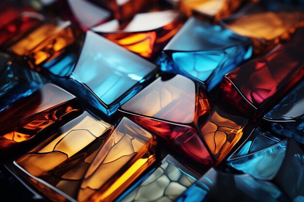 Abstract glass tiles patterned background close up