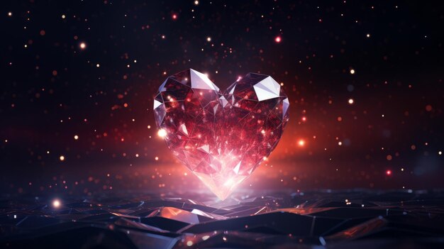 Abstract Glinsterend hart die de essentie van Valentijnsdag vasthoudt