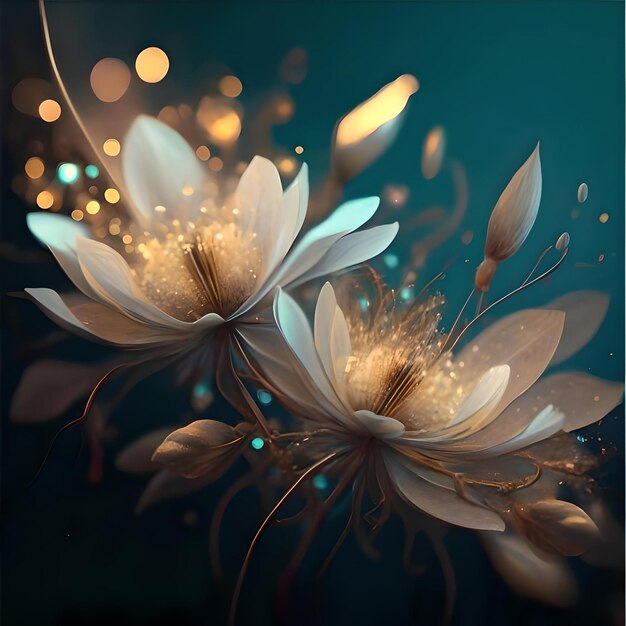 抽象的な輝く花のライトと驚くべき背景