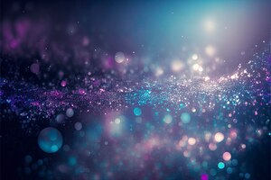 Abstract glitter silver, purple, blue lights background