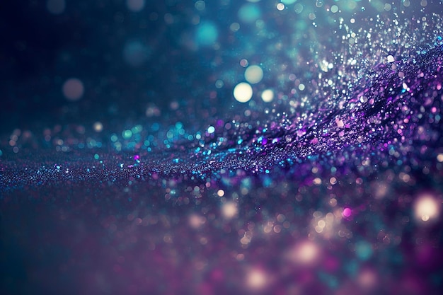 abstract glitter silver, purple, blue lights background