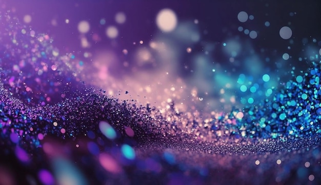 Abstract glitter silver purple blue lights background