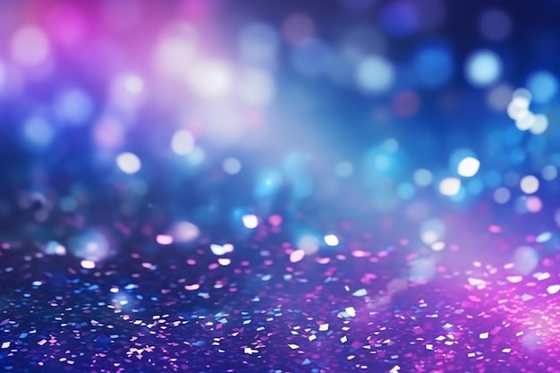 Abstract glitter silver purple blue lights background