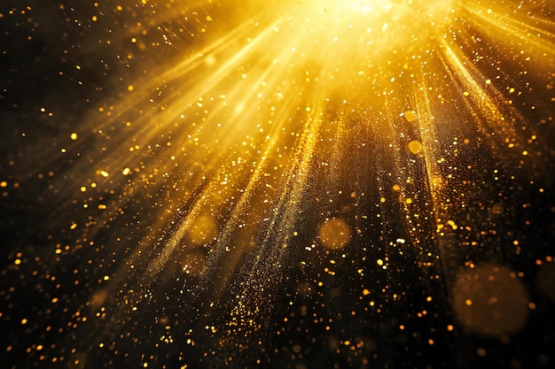 Photo abstract glitter vintage lights background gold and black de focused