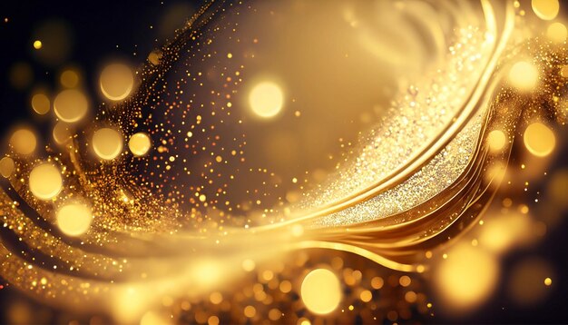 Abstract Glittering Gold Shiny Wave Background