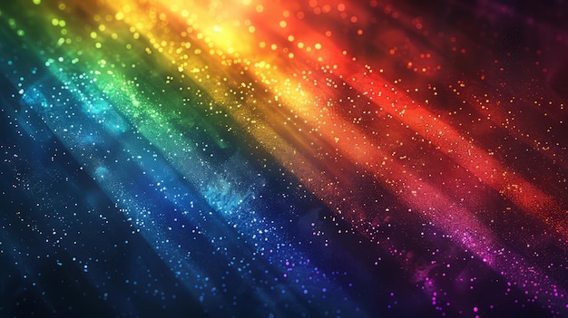 Photo abstract glittering rainbow colored stripe background