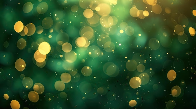 Abstract Glowing Bokeh Lights With a Teal and Golden Color Palette