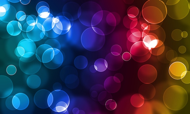 Abstract glowing circles on a colorful background 