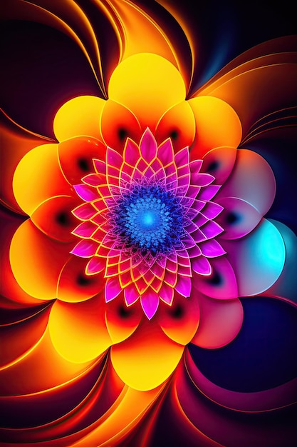 Abstract glowing flower