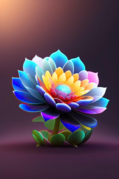 Abstract glowing flower