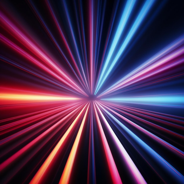 Abstract glowing fluorescent neon lines futuristic laser background d render