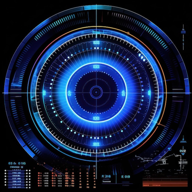 Аннотация светящегося футуристического дизайна в виртуальной концепции киберинтерфейса Фон футуристические инновации неона на заднем фоне генеративного ИИ